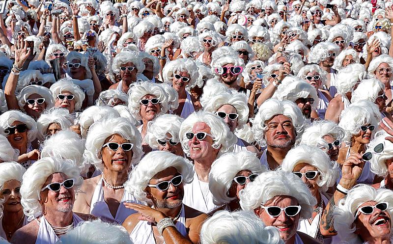 Marilyn Monroe Look-Alike Martini Toast Record Breaking Attempt Held In Palm Springs