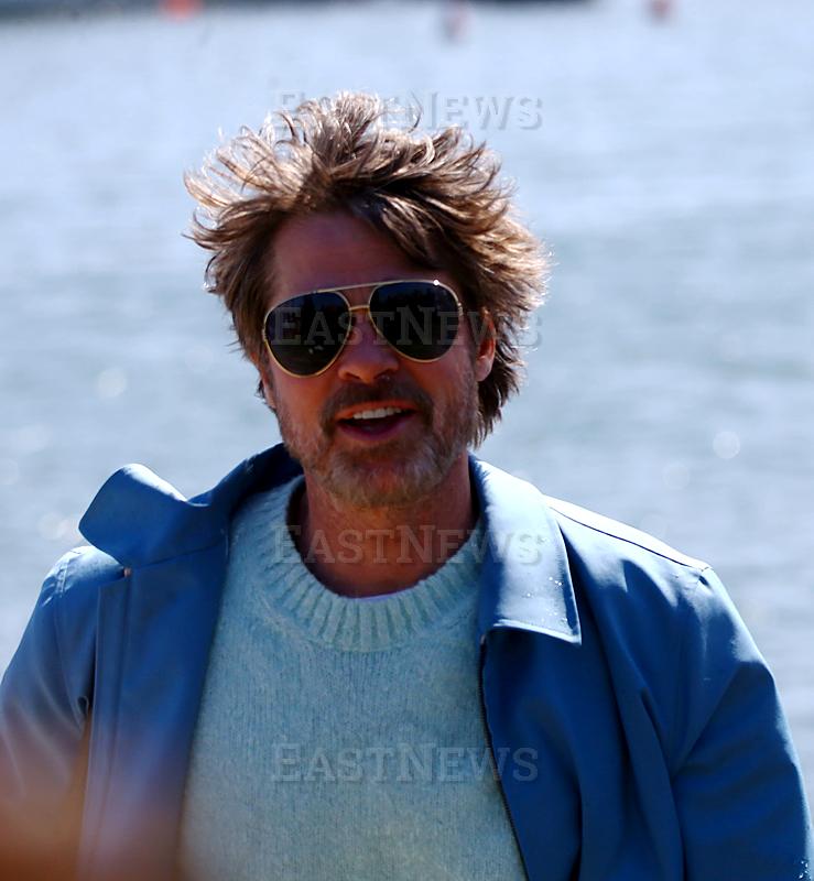 Brad Pitt Arrives by Boat for Film Shoot in Greece